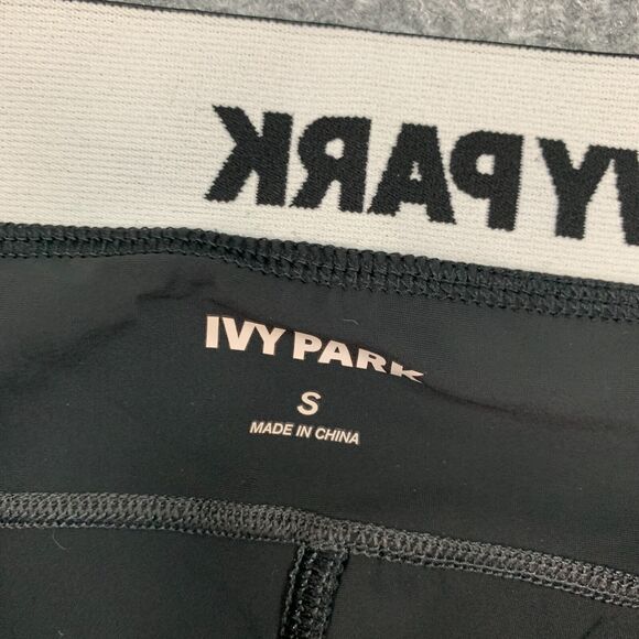 Ivy Park Cropped Legging Women S Small Grey Logo Waistband Low Rise Stretch - Picture 4 of 11